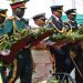 Pic 24. From left: Chief of Defence Staff, Gen Gabriel Olonisakin; Chief of Army Staff, Lt.-Gen Tukur Buratai; Chief of Naval Staff, Vice Admiral Ibok Ete-Ibas; Chief of the Air Staff, Air Marshal Sadique Abubakar and the Inspector General of Police, Ibrahim Idris at the Wreath Laying Ceremony to mark  the 2018 Armed Forces Remembrance Day Celebration at the National Arcade in Abuja on Monday (15/01/18)00282/15/01/2018/Callistus Ewelike/NAN