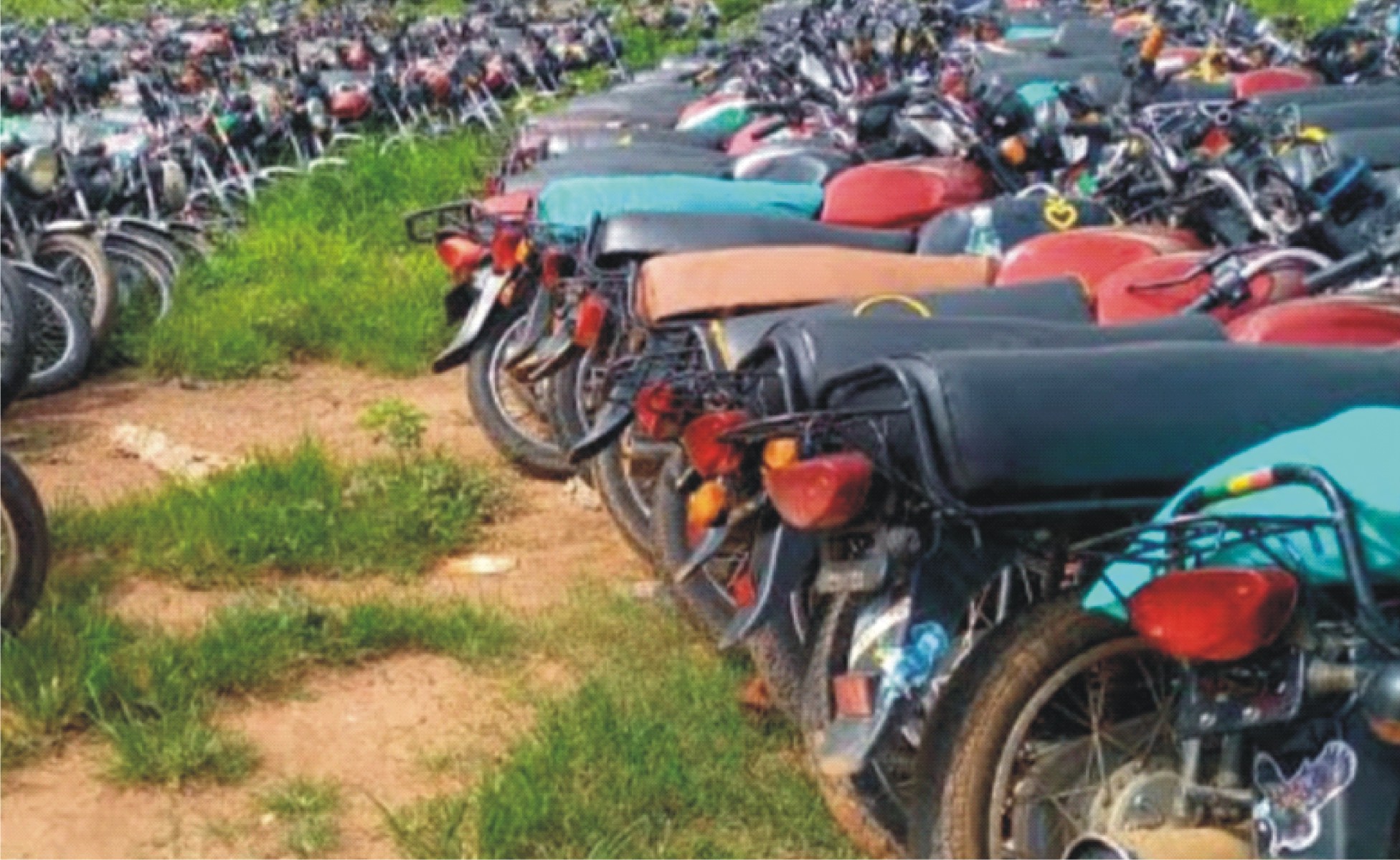 Some of the motorcycles impounded by the Amotekun Corps           		Photo:   Tola Gbadamosi