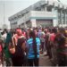 Angry bank customers at the Akure branch of the Central Bank of Nigeria (CBN) in Akure... yesterday		 Photo: Ayodele Suberu