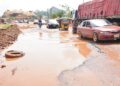 A section of the deplorable Akure-Ado Ekiti Federal Road …yesterday                                                             Photo: Ayodele Suberu