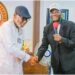 From left: Ondo State Governor, Arakunrin Oluwarotimi Akeredolu received Merit award of the Nigeria Institution of Estate Surveyors and Valuers (NIESV)  been presented by Commissioner for Education Sciences and Technology, Pastor Femi Agagu during the State Executive meeting held at Governor's office in Akure