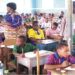 Permanent Secretary, Ondo State Ministry of Education, Science and Technology, Mrs Fọláṣadé Adegoke assessing students during the examination into Unity schools on Saturday