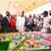 Ondo state Acting Governor, Mr Aiyedatiwa (4thR), Mr Oladiji (3rdR), State Chief Judge, Justice Olusegun Odusola (L), Chief Ale (M) and others  admiring the prototype of the Sunshine Estate building