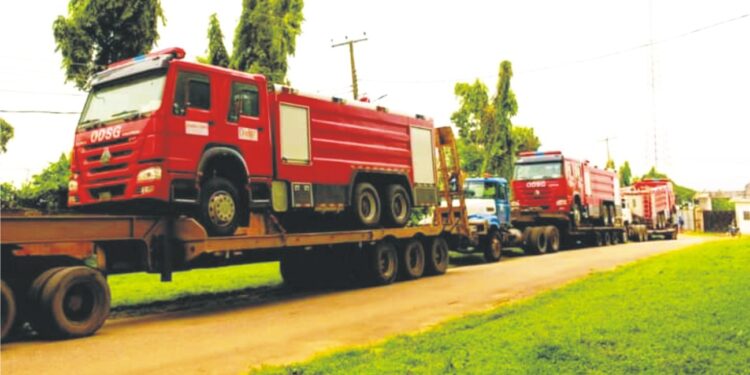 Firefighting trucks procured by the Akeredolu-led administration delivered to the State at the weekend