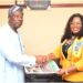 From left: Chairman/Editor-in-Chief of Owena Press Limited, Sir Ademola Adetula, presenting a copy of The Hope Newspaper to District Governor of Lion 404A-4, Lion Kofoworola Jegede, during the visit...... yesterday                        			                                                                                                         Photo: Peter Oluwadare