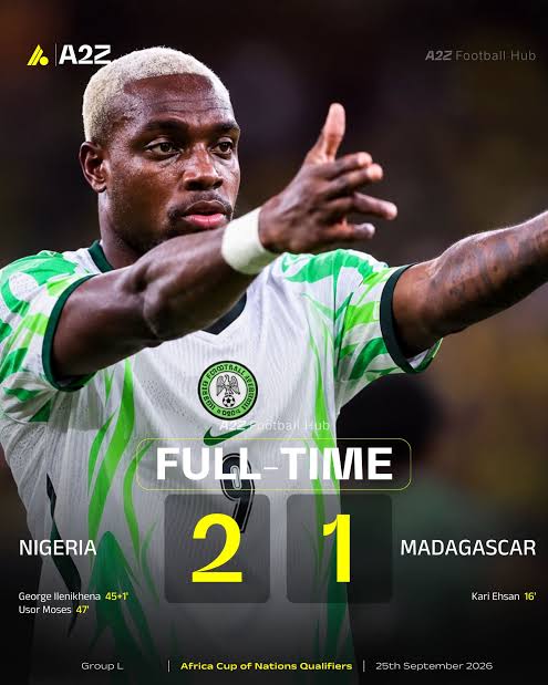 Ilenikhena, Usor complete comeback as Super Eagles beat Madagascar 2-1